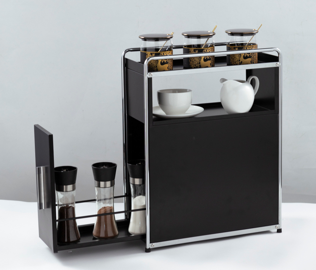 Spice Rack Organizer for Cabinet Home Kitchen Countertop 2-Tiers Metal Spice Rack with Drawer