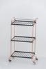 3-Tier Metal Rolling Cart, Mesh Wire Easy Assemble Utility Cart, Storage Trolley on Wheels for Kitchen Bathroom Laundry Room