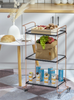 3-Tier Metal Rolling Cart, Mesh Wire Easy Assemble Utility Cart, Storage Trolley on Wheels for Kitchen Bathroom Laundry Room